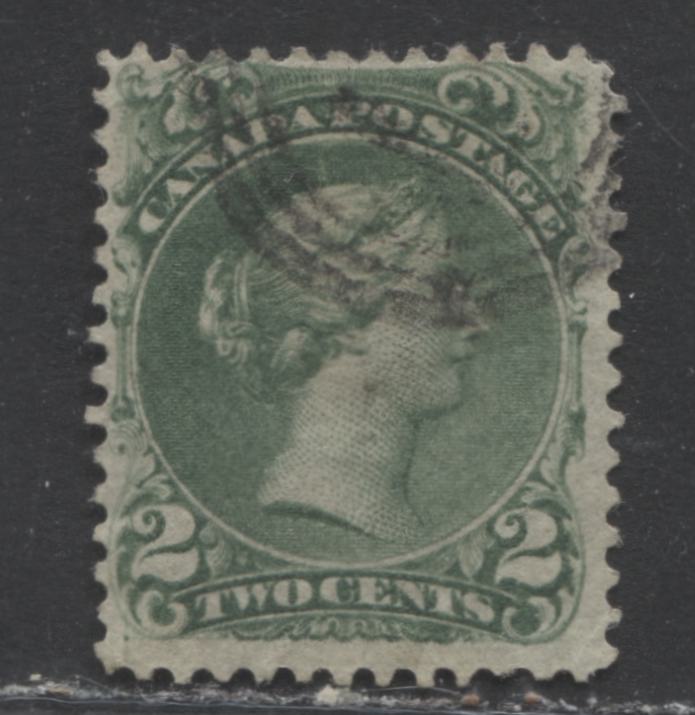Lot 338 Canada #24b 2c Green Queen Victoria, 1868-1897 Large Queen Issue, A Fine Used Example First Ottawa Printing, Perf. 12, Duckworth Paper 1