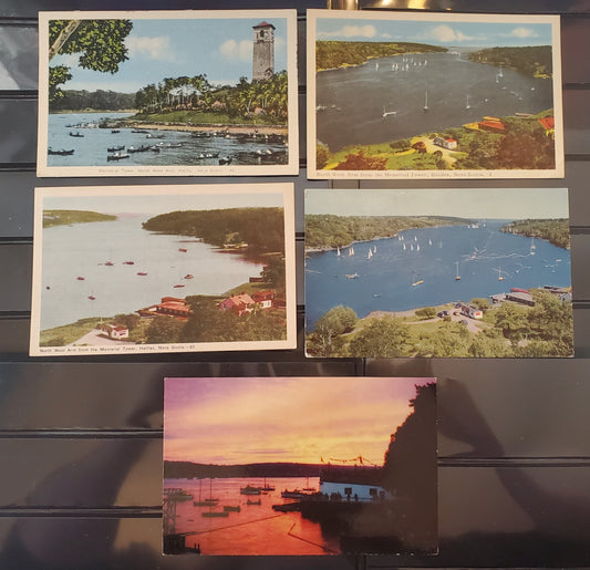 A Group of 5 Postcards From Halifax, Nova Scotia, Showing The Northwest Arm, From The 1930's, 1950's and 1960's, Overall F/VF, Net Est. $7