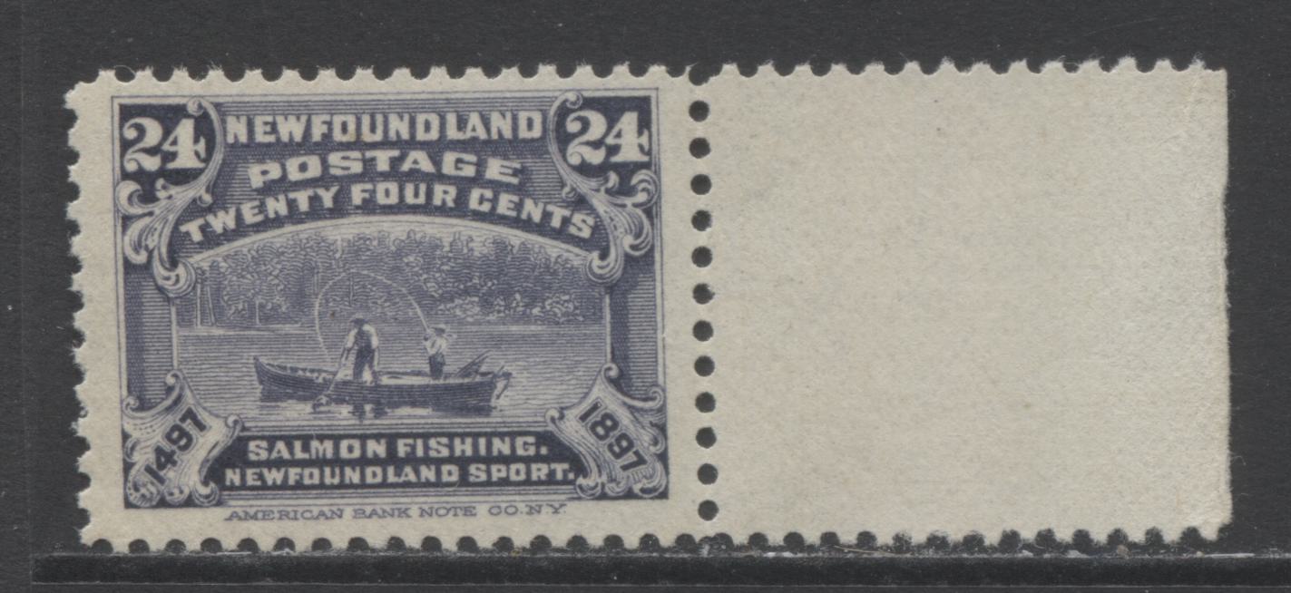 Lot 339 Newfoundland #71 24c Deep Grey Violet Salmon Fishing, 1897 John Cabot Issue, A VFNH Example  On Soft Vertical Wove Paper