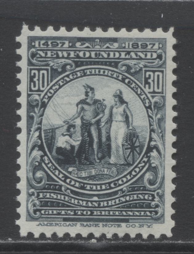 Lot 340 Newfoundland #72 30c Slate Seal of the Colony, 1897 John Cabot Issue, A VFNH Example On Soft Horizontal Wove Paper