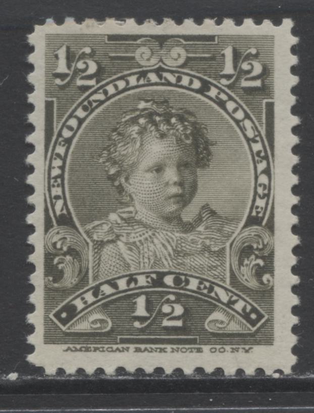 Lot 341 Newfoundland #78 1/2c Deep Olive King Edward VIII, 1897-1901 Royal Family Issue, A VFNH Example  On Horizontal Wove Paper