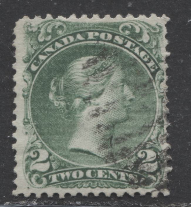 Lot 342 Canada #24ii 2c Bluish Green Queen Victoria, 1868-1897 Large Queen Issue, A VG Used Example First Ottawa Printing, Perf. 12, Duckworth Paper 4