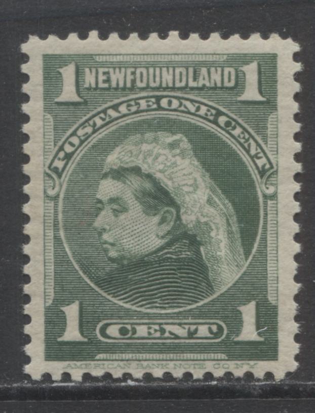Lot 343 Newfoundland #80a 1c Deep green Queen Victoria, 1897-1901 Royal Family Issue, A VFNH Example  On Hard Horizontal Wove Paper