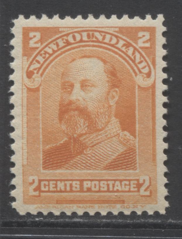 Lot 344 Newfoundland #81 2c Orange Prince of Wales, 1897-1901 Royal Family Issue, A VFNH Example  On Soft Horizontal Wove Paper