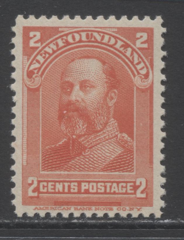 Lot 345 Newfoundland #82 2c Vermilion Prince of Wales, 1897-1901 Royal Family Issue, A VFNH Example  On Soft Vertical Wove Paper