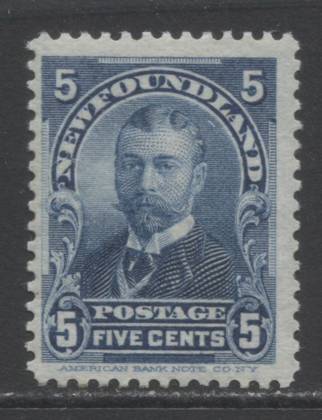 Lot 348 Newfoundland #85 5c Dark Blue Duke of York, 1897-1901 Royal Family Issue, A Fine NH Example  On Hard Horizontal Wove Paper