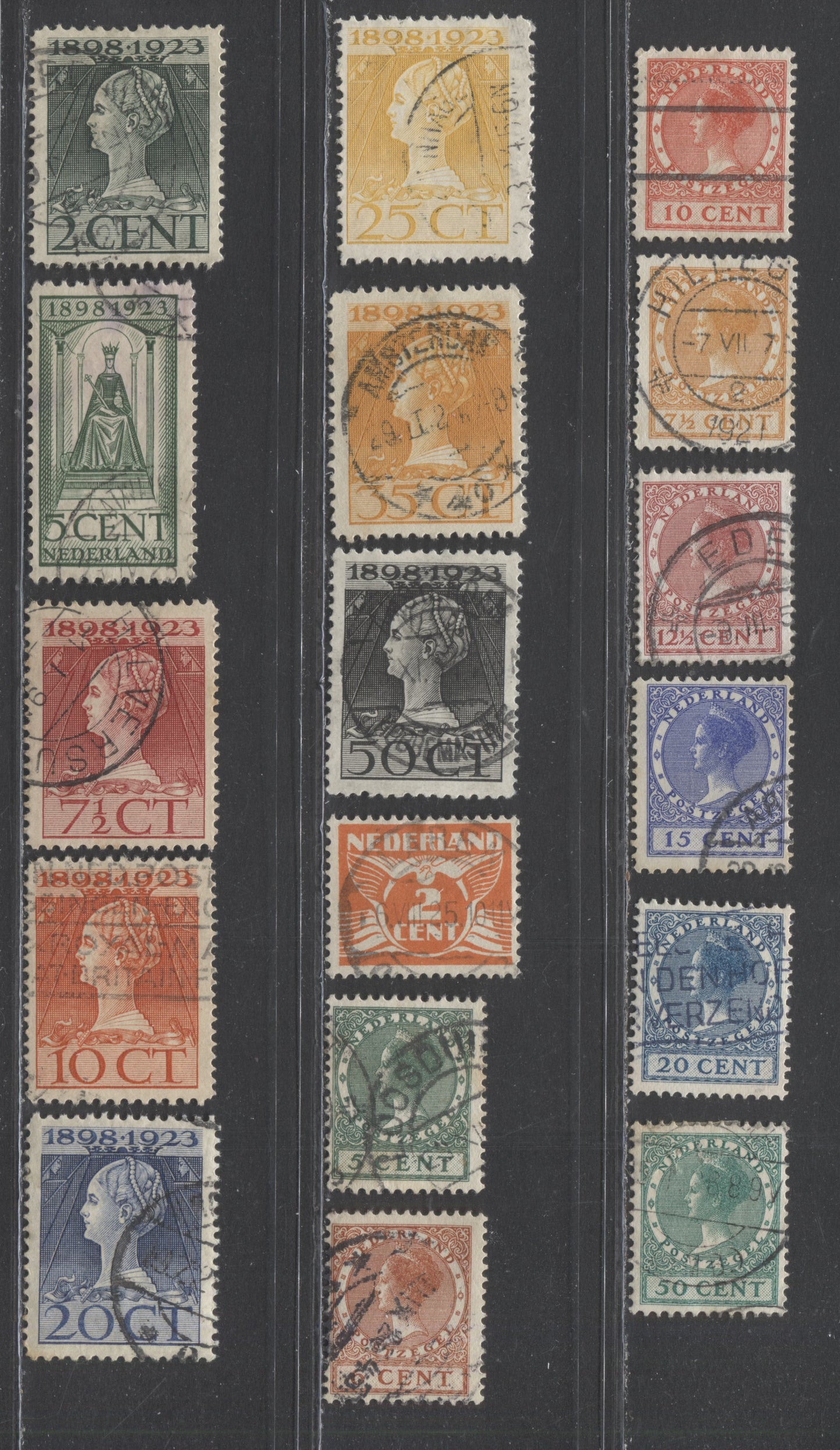 Lot 350 Netherlands SC#124/159 1923-1926 Queen Wilhelmina Issue, A F/VF Used Range Of Singles, 2022 Scott Classic Cat.$11.2 USD, Click on Listing to See ALL Pictures