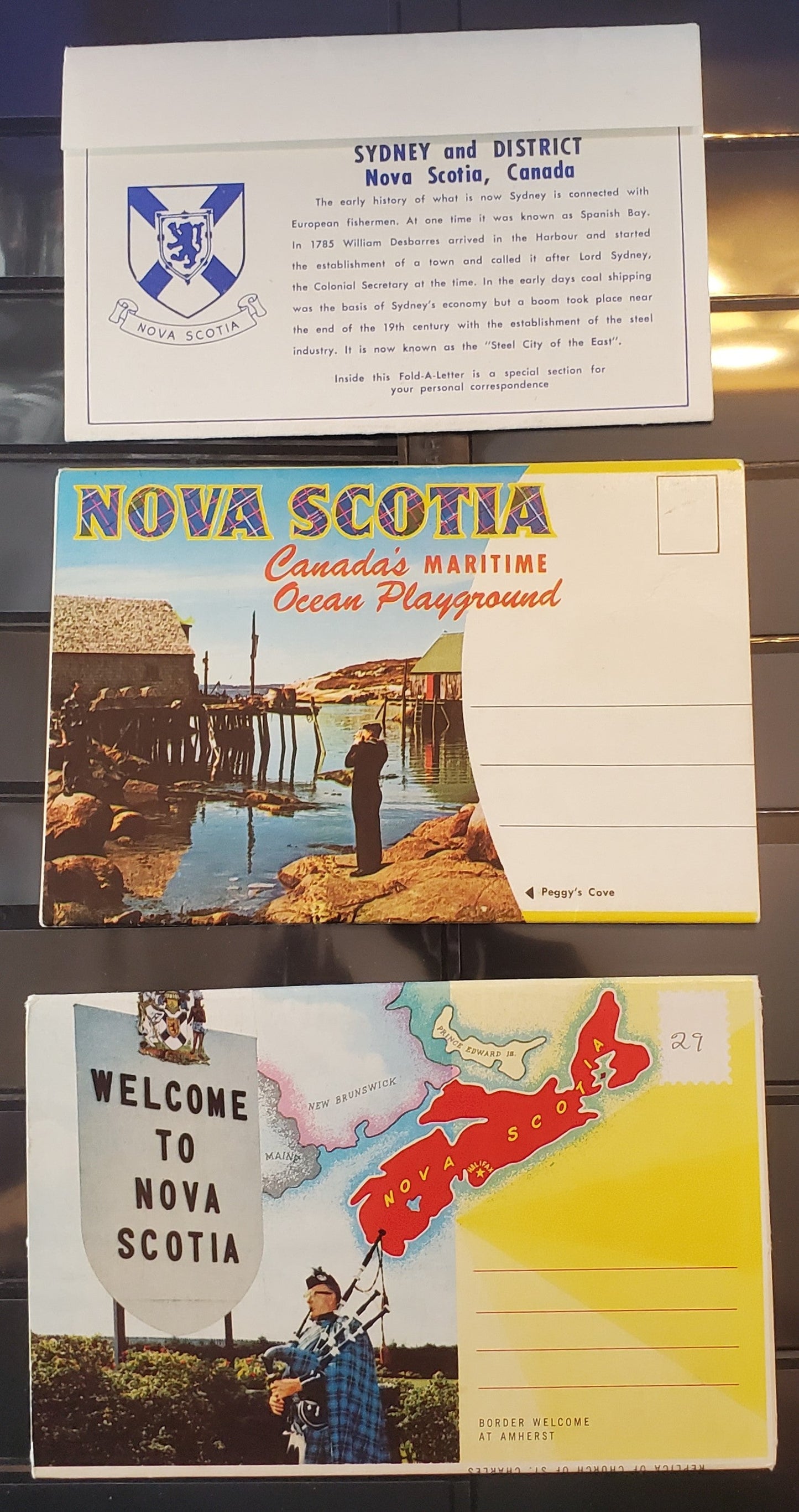 A Group of 3 Souvenir Postcard Folders From Nova Scotia, Showing Various Landmarks and Tourist Attractions, From The 1950's and 1960's-1970's, Overall VF, Net Est. $15