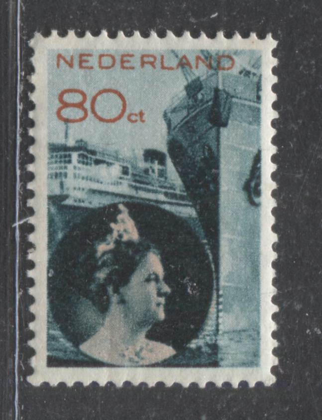Lot 356 Netherlands SC#201 80c Blue-Green 1933 Queen Wilhelmina Issue, A FOG Example, 2022 Scott Classic Cat. $100, Est. $15, Click on Listing to See ALL Pictures