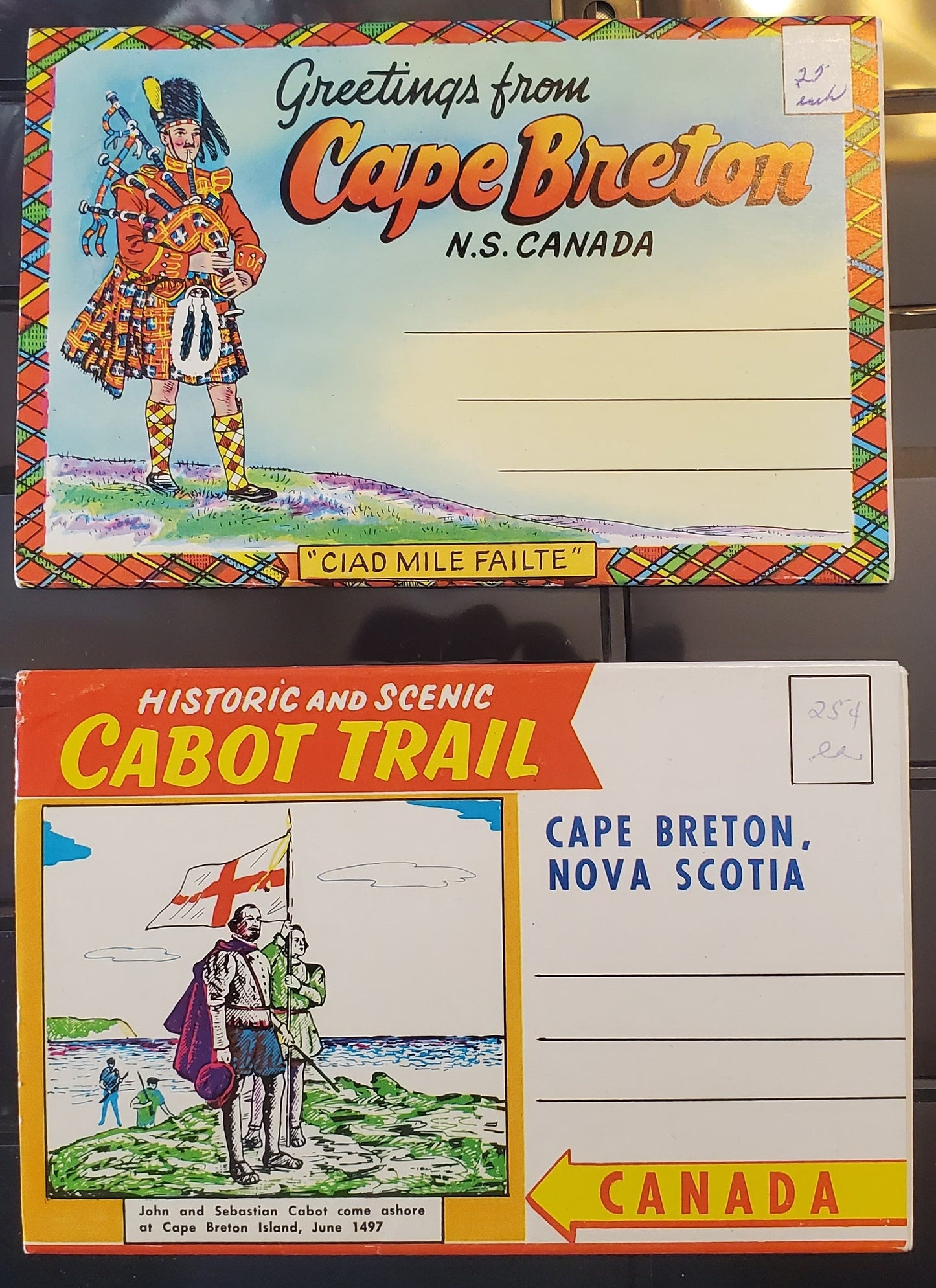 Lot 357 A Group of 2 Souvenir Postcard Folders From Cape Breton, Nova Scotia, Showing Various Scenic Views, From The 1960's, Overall VF, Net Est. $10