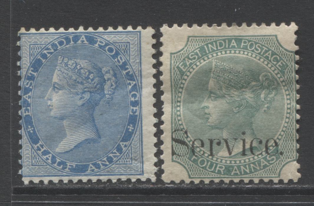 Lot 36 India SC#20/O20 1865 Queen Victoria Surface Printed Issue Watermarked Elephant's Head, A VGOG Range Of Singles, 2017 Scott Cat. $10 USD, Click on Listing to See ALL Pictures