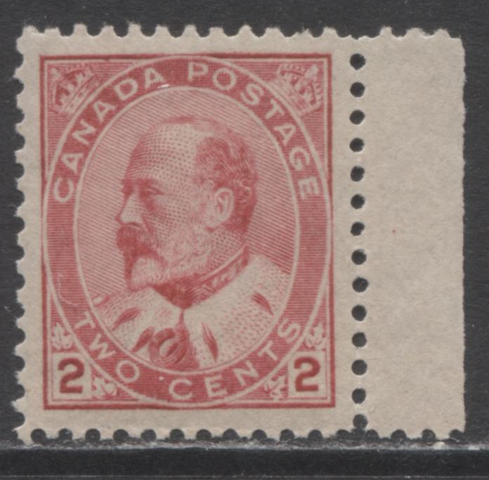 Lot 366 Canada #90e 2c Rose Carmine King Edward VIII, 1903-1908 King Edward VII Issue, A VFNH Example,Type 1