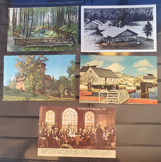 A Group of 5 Postcards From Quebec, Showing Various Views, From The 1910's, 1950's and 1970's-1980's, Overall Fine and VF, Net Est. $2