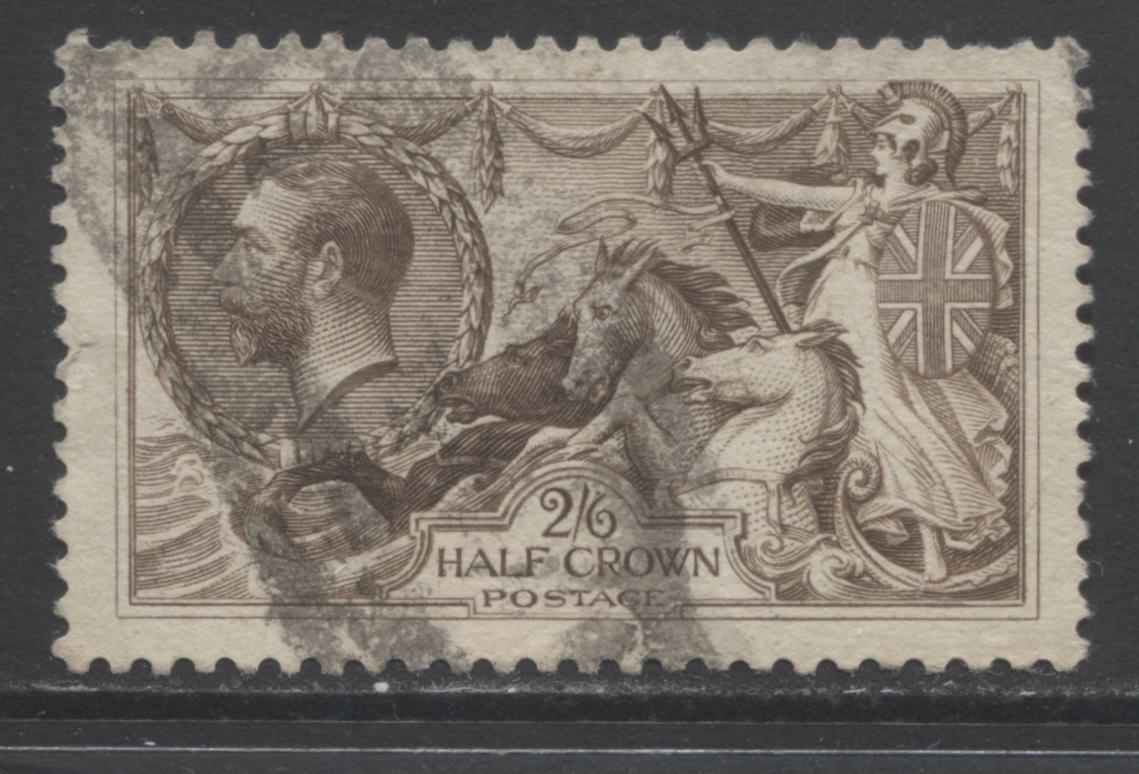 Lot 37 Great Britain SC#179b 2/6d Chocolate Brown 1918-1934 Bradbury Wilkinson Seahorse Issue, A Very Good Used Example, Click on Listing to See ALL Pictures