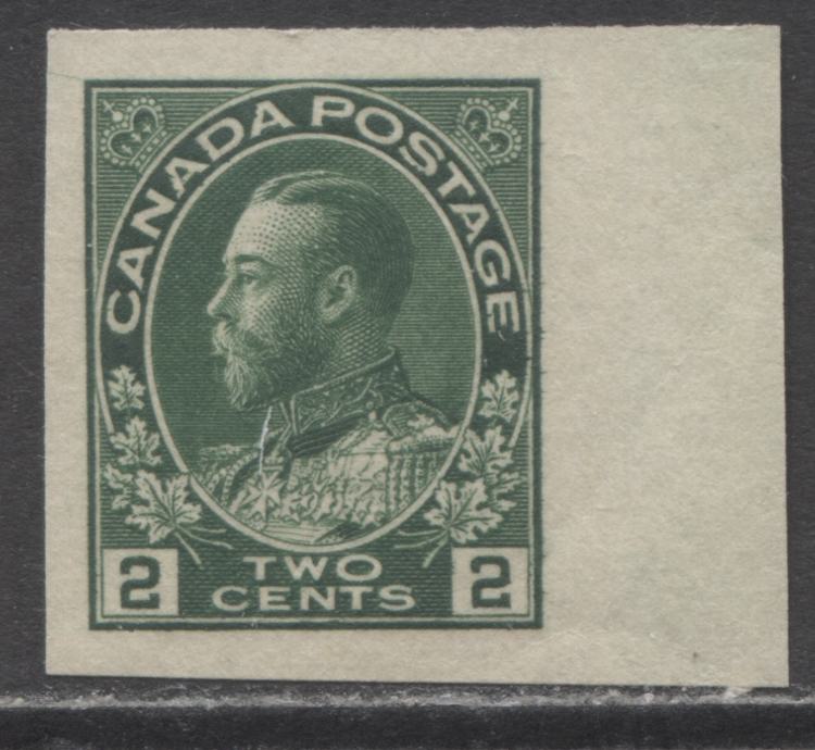 Lot 372 Canada #137 2c Deep green King George V, 1924 Imperf Admiral Issue, A VFNH Example