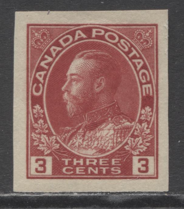 Lot 373 Canada #138 3c Carmine Red King George V, 1924 Imperf Admiral Issue, A VFNH Example