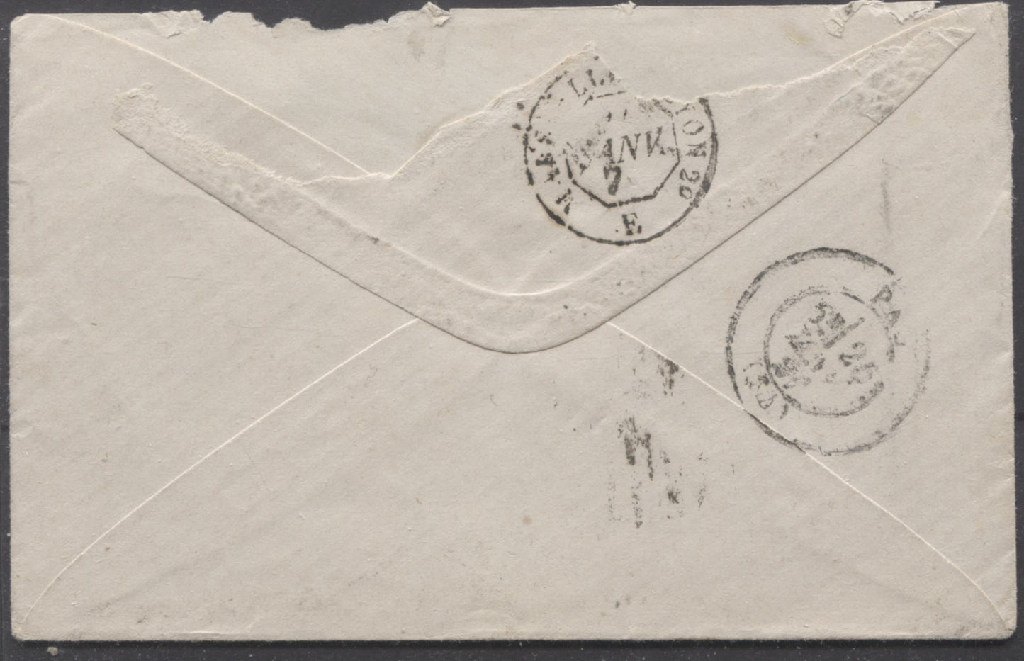 Lot 381 France SC#44 20c Light Blue Type II On Cover, 24th Of Obscured Month, 1871, A Nice Example, 2022 Scott Classic Cat. $60 USD