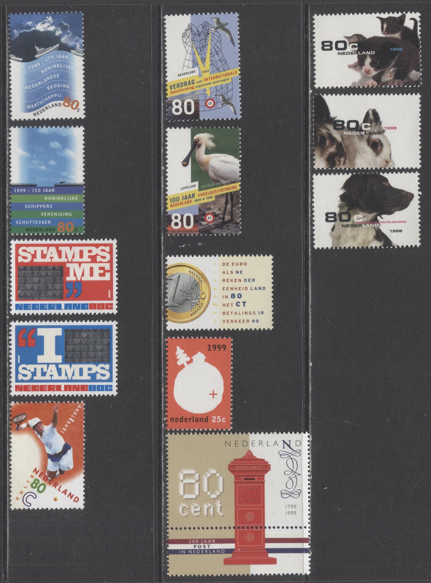 Lot 386 Netherlands SC#1012-1028 1998-1999 Commemoratives, A VFNH Range Of Singles, Pairs & Booklet Pane Of 4, 2017 Scott Cat. $17.15 USD, Click on Listing to See ALL Pictures