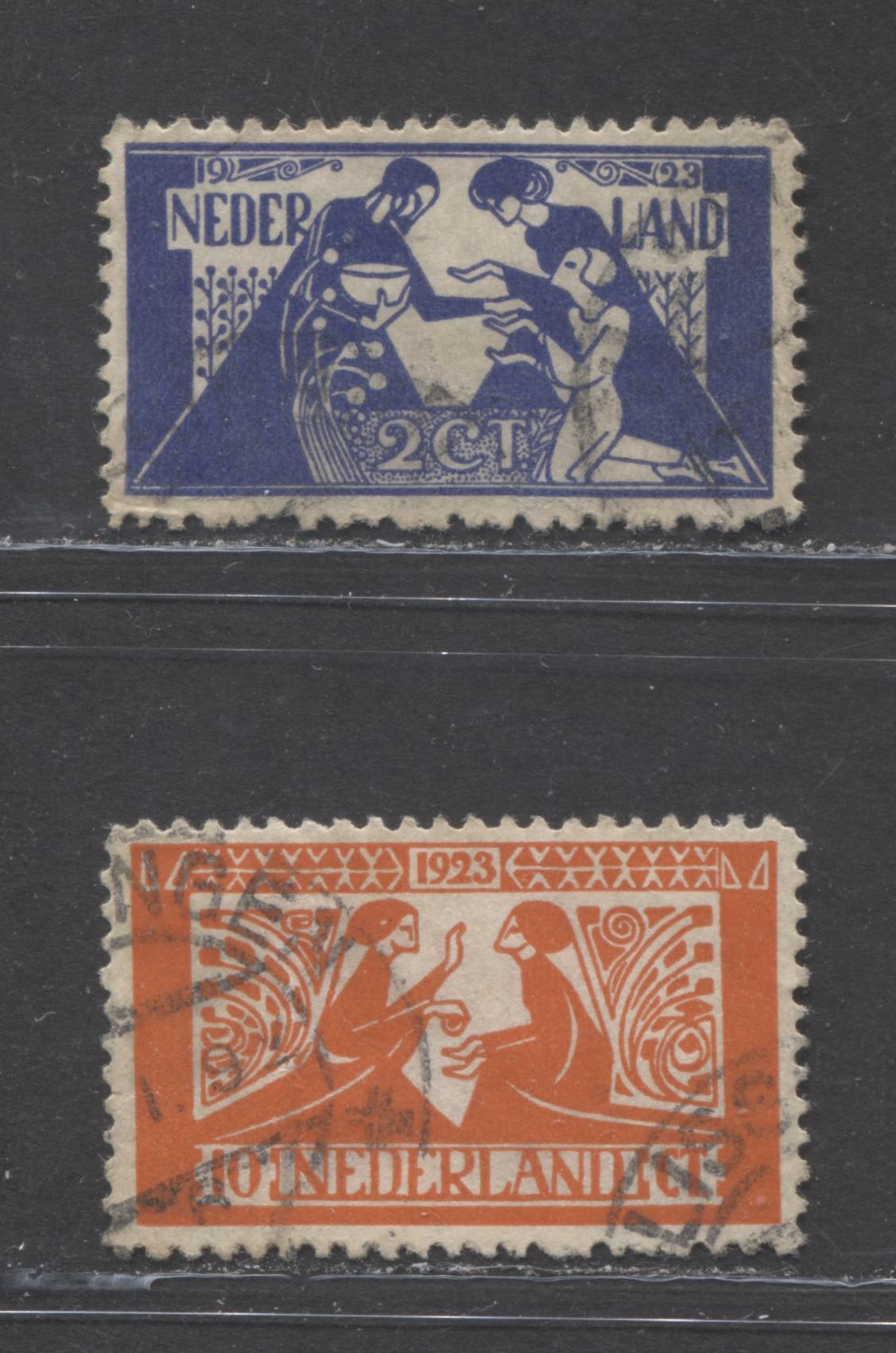 Lot 389 Netherlands SC#B4-B5 1923 Semipostals, A VG-F Used Range Of Singles, 2022 Scott Classic Cat.$34 USD, Click on Listing to See ALL Pictures