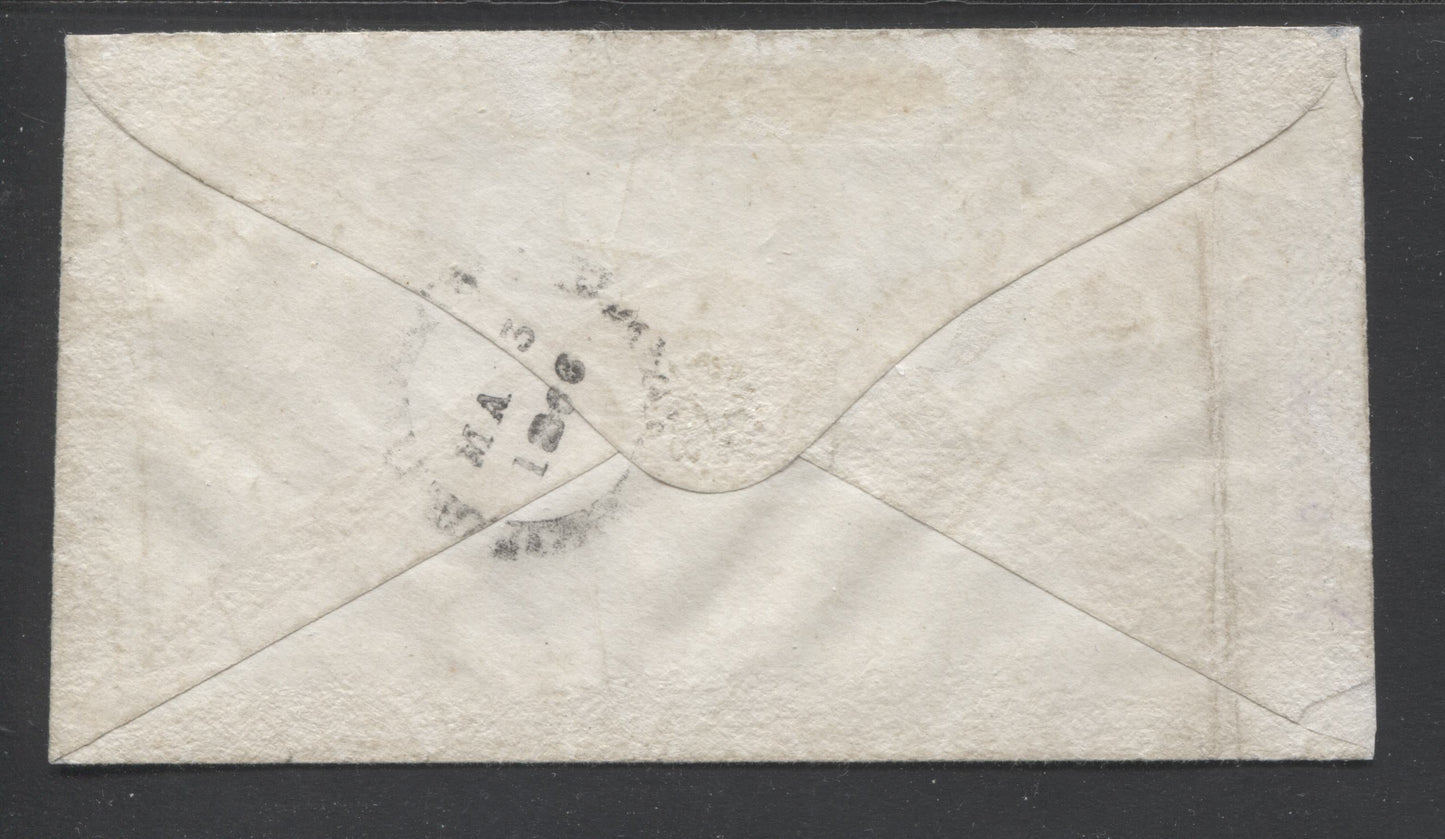 Lot 39 Prince Edward Island #5 2d Rose Perf. 11.75 x 12 Die 1 Single Usage on May 3, 1866 Cover to George Lawson, Esq in Stanhope PEI