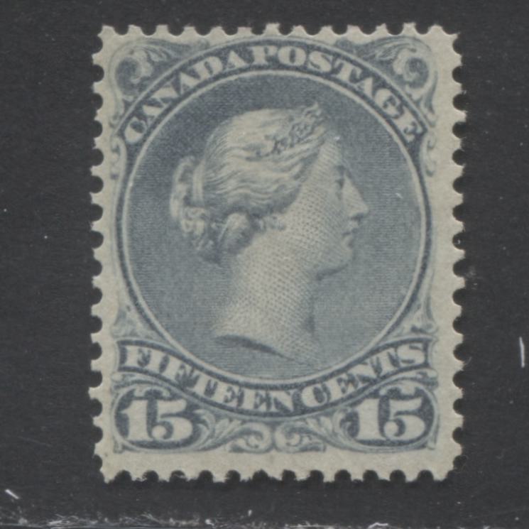 Lot 397 Canada #30b 15c Blue Grey Queen Victoria, 1868-1897 Large Queen Issue, A Fine Unused Example Second Ottawa Printing, Perf. 12.1, Stout Vertical Wove