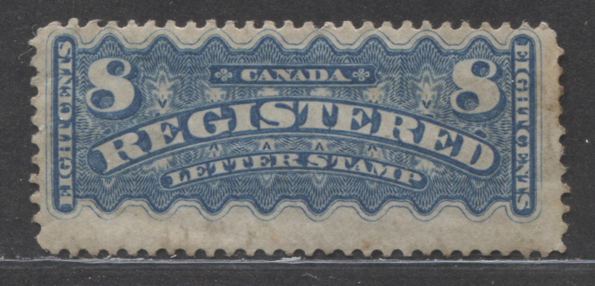 Lot 400 Canada #F3a 8c Bright Blue Engine Turning, 1875-1897 Registered Letter Stamps, A VGOG Example Montreal Printing