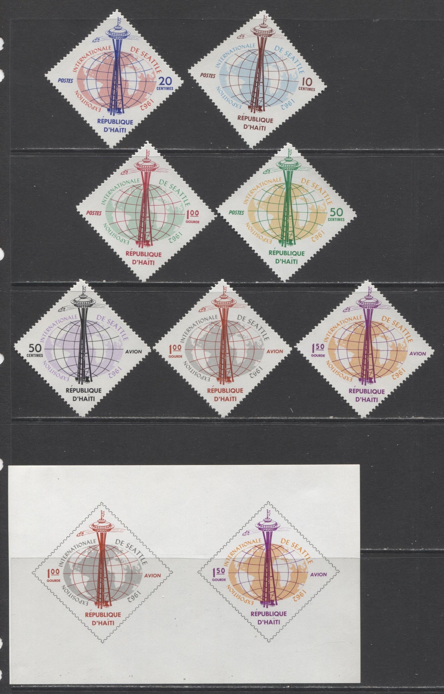 Lot 4 Haiti SC#480/C202 1961-1962 Commemoratives & Air Mails, A VFNH/OG Range Of Singles, Imperf Souvenir Sheet & FDC's, 2017 Scott Cat. $25.1 USD, Click on Listing to See ALL Pictures