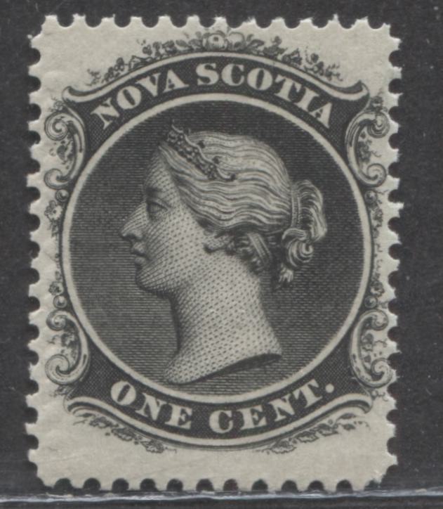 Lot 403 Nova Scotia #8a 1c Black Queen Victoria, 1860-1867  Cents Issue, A VFNH Example Perf. 11.75 x 12 on White Paper