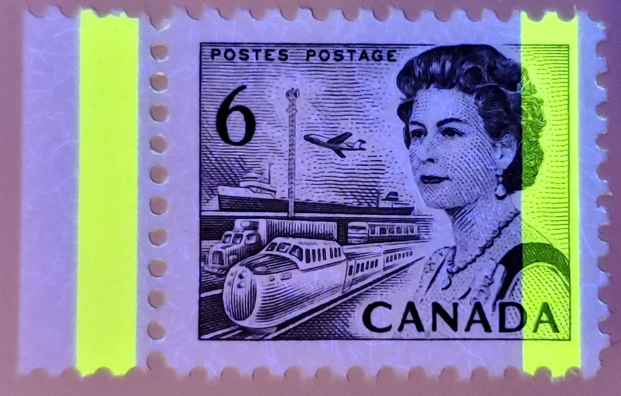 Lot 41 Canada #460fpii 6c Black Queen Elizabeth II, 1967-1973 Centennial Issue, A VFNH 3mm GT2 G2aC Tagged Single On LF-fl Horizontal Ribbed Paper, Die 1a, PVA Gum