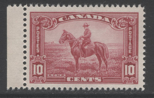 Lot 42 Canada #223 10c Carmine Rose RCMP, 1935 Pictorial Issue, A VFNH Single With Crackly Cream Gum