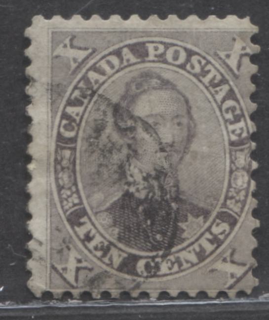 Lot 43 Canada #17a 10c Gray Violet HRH Prince Albert, 1859-1864 First Cents Issue, A Very Good Used Single, Perf 12