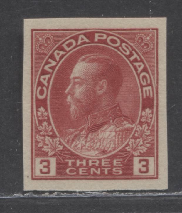 Lot 47 Canada #138 3c Carmine King George V, 1924 Admiral Imperforate Issue, A VFNH Single