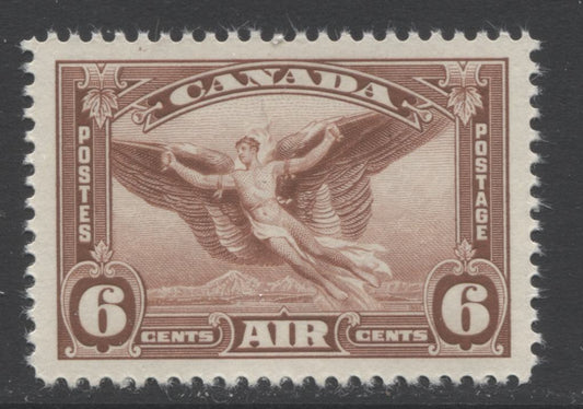 Lot 48 Canada #C5 6c Bright Red Brown (Red Brown) Daedalus In Flight, 1935 Air Mail Issue, A Superb NH Single On Horizontal Wove Paper With Cream Gum