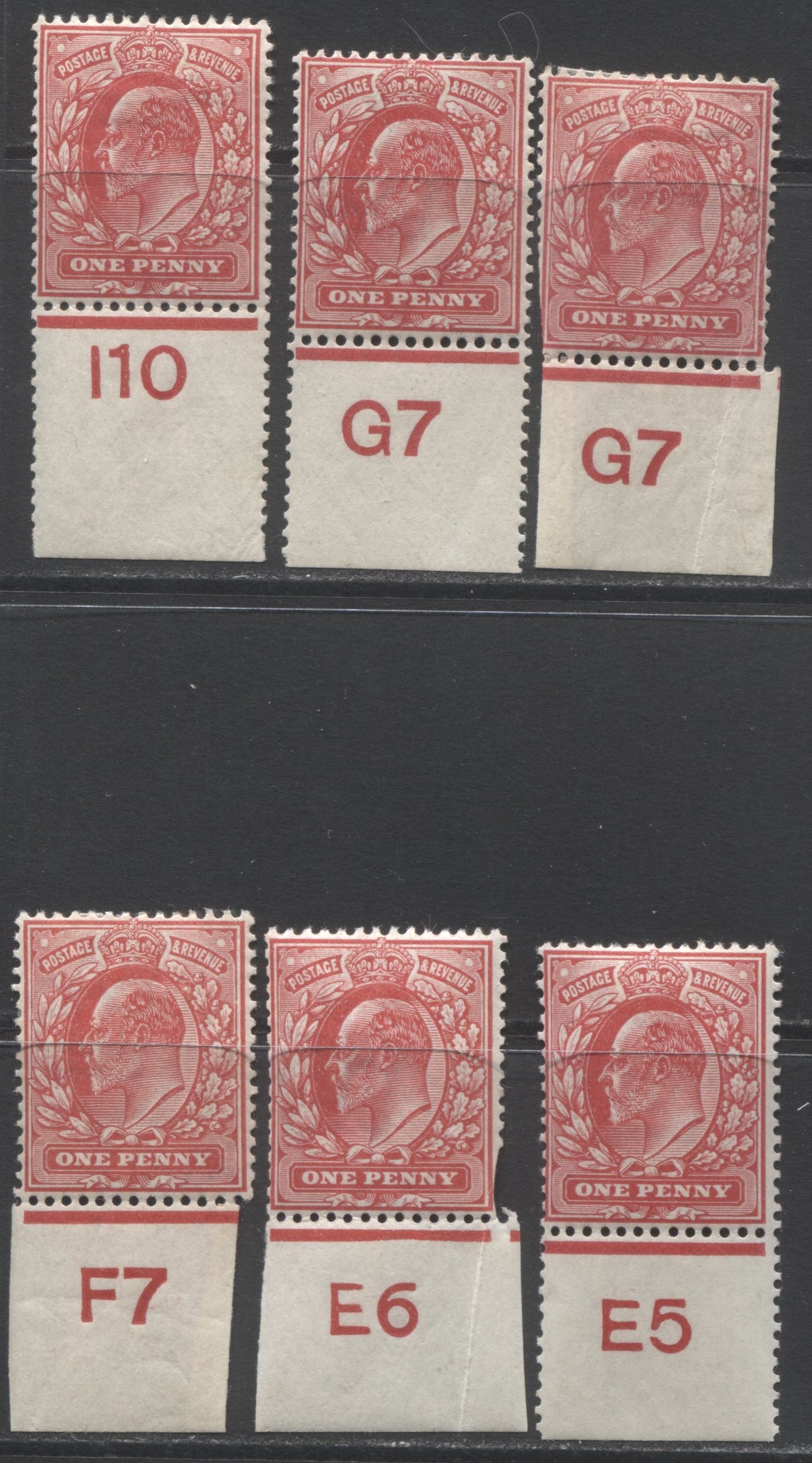 Lot 54 Great Britain SC#128/ 1902-1910 King Edward VII Keyplate Definitives, A F/VFOG Range Of Singles, 2017 Scott Cat. $13.5 USD, Click on Listing to See ALL Pictures