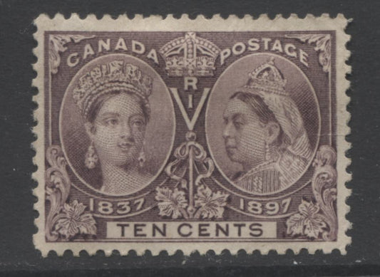 Lot 56 Canada #57 10c Brown Violet Queen Victoria, 1897 Diamond Jubilee Issue, A Very Fine Ungummed Single