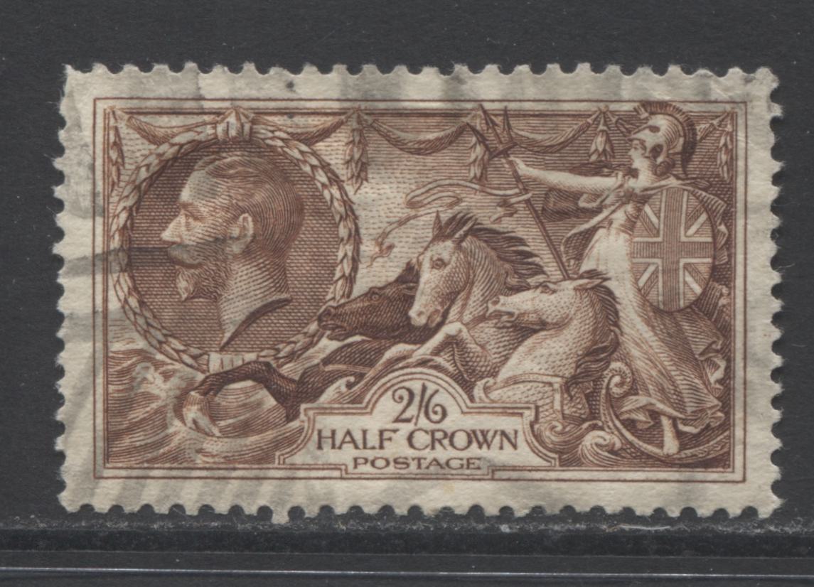 Lot 56 Great Britain SC#222 2/6d Brown 1934-1936 Re- Engraved Seahorse Issue, A Very Good Used Example, Click on Listing to See ALL Pictures
