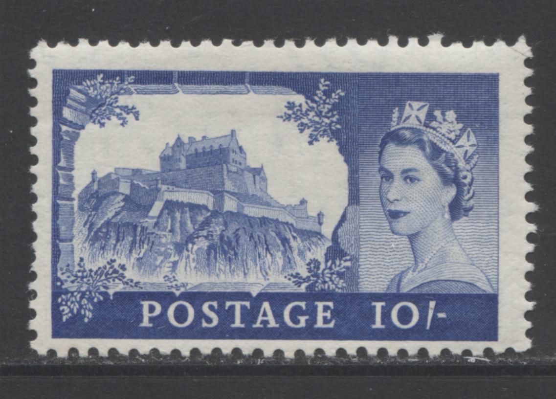 Lot 57 Great Britain SC#311 10/-Ultramarine 1955-1967 Castle Definitives, A FOG Example, Click on Listing to See ALL Pictures