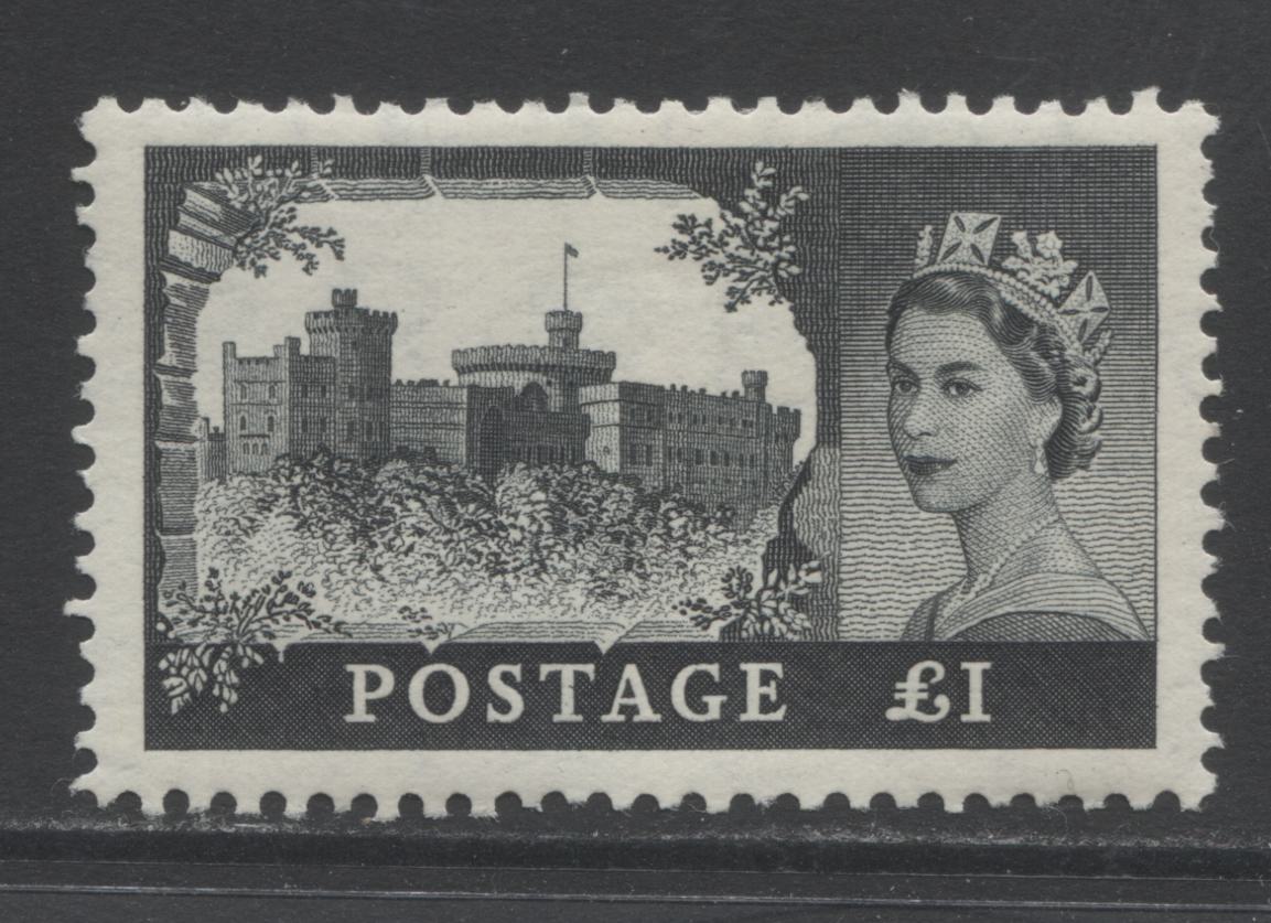 Lot 58 Great Britain SC#312 £1 Intense Black 1955-1967 Castle Definitives, A VFOG Example, Click on Listing to See ALL Pictures