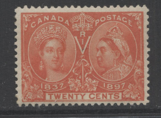 Lot 58 Canada #59 20c Vermillion Queen Victoria, 1897 Diamond Jubilee Issue, A Very Fine Redistributed Gum Single