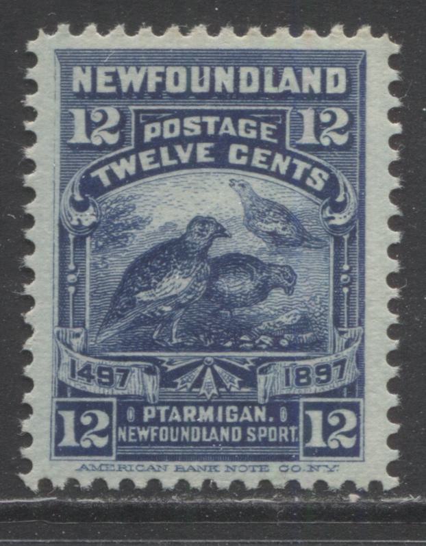 Lot 59 Newfoundland #69 12c Dark Blue Willow Ptarmigan, 1897 Discovery Of Newfoundland Issue, A VFNH Single