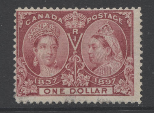 Lot 60 Canada #61 $1 Lake Queen Victoria, 1897 Diamond Jubilee Issue, A Very Good Disturbed Gum Single