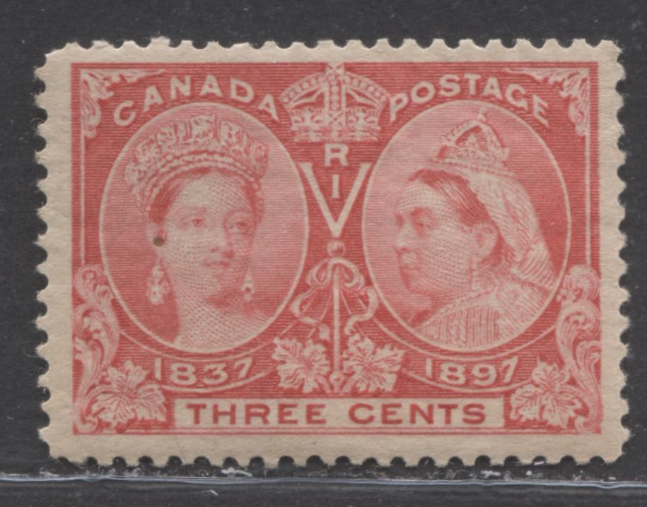 Lot 61 Canada #53i 3c Rose Queen Victoria, 1897 Diamond Jubilee Issue, A Fine NH Example
