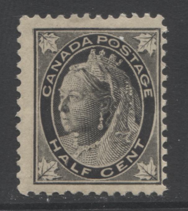 Lot 62 Canada #66i 1/2c Black Queen Victoria, 1897-1898 Maple Leaf Issue, A Fine NH Single With Major Re-Entry At Pos. 1L1
