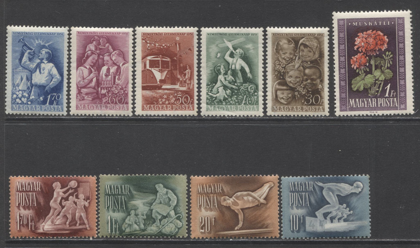 Lot 63 Hungary SC#909/944 1950-1951 Commemoratives, A VFNH/LH Range Of Singles, 2017 Scott Cat. $9.3 USD, Click on Listing to See ALL Pictures