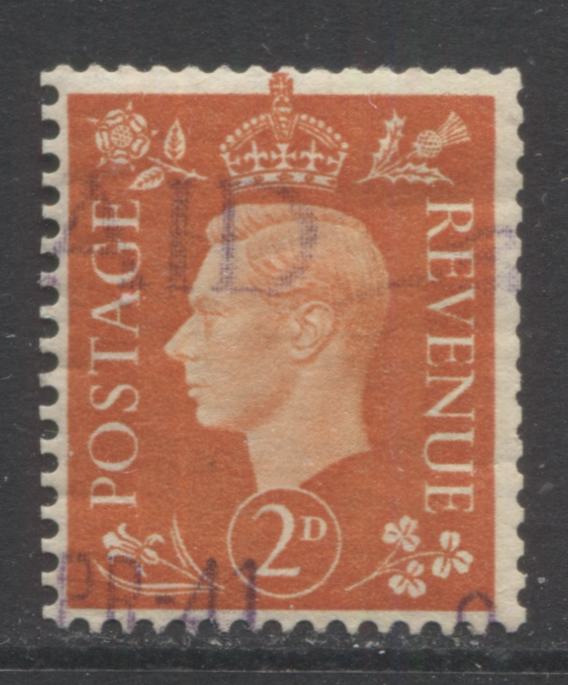 Lot 62 Great Britain SC#238a 2d Orange 1937-1939 King George VI Definitives, A Fine Used Example of the Scarce Sideways Watermark, Click on Listing to See ALL Pictures