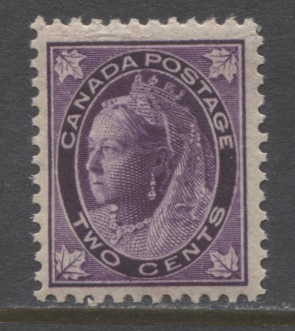 Lot 64 Canada #68 2c Deep Purple (Purple) Queen Victoria, 1897-1898 Maple Leaf Issue, A Fine NH Single On Vertical Wove Paper