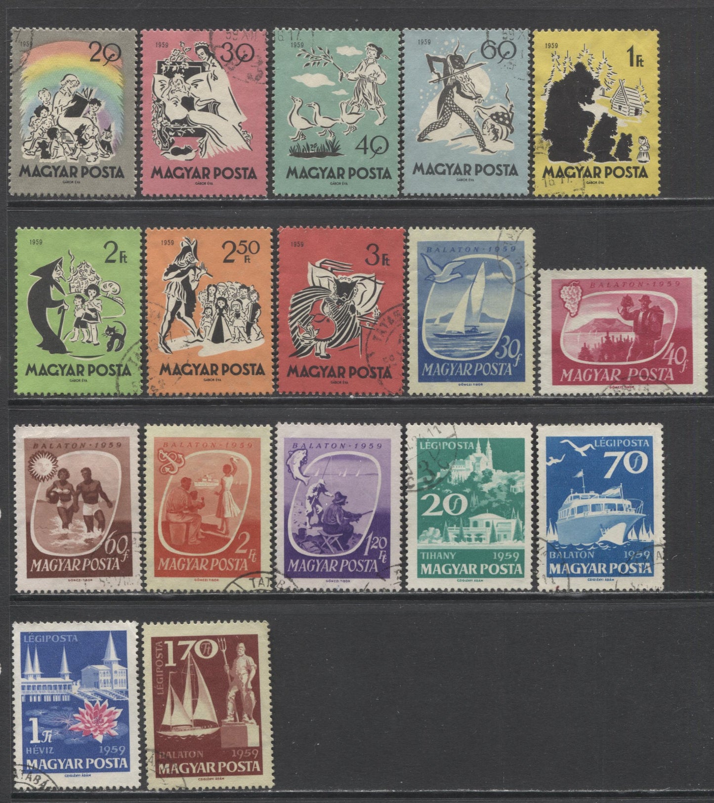 Lot 64 Hungary SC#1062/1281 1953-1959 Commemoratives & Definitives, A VF Used Range Of Singles, 2017 Scott Cat. $19.15 USD, Click on Listing to See ALL Pictures