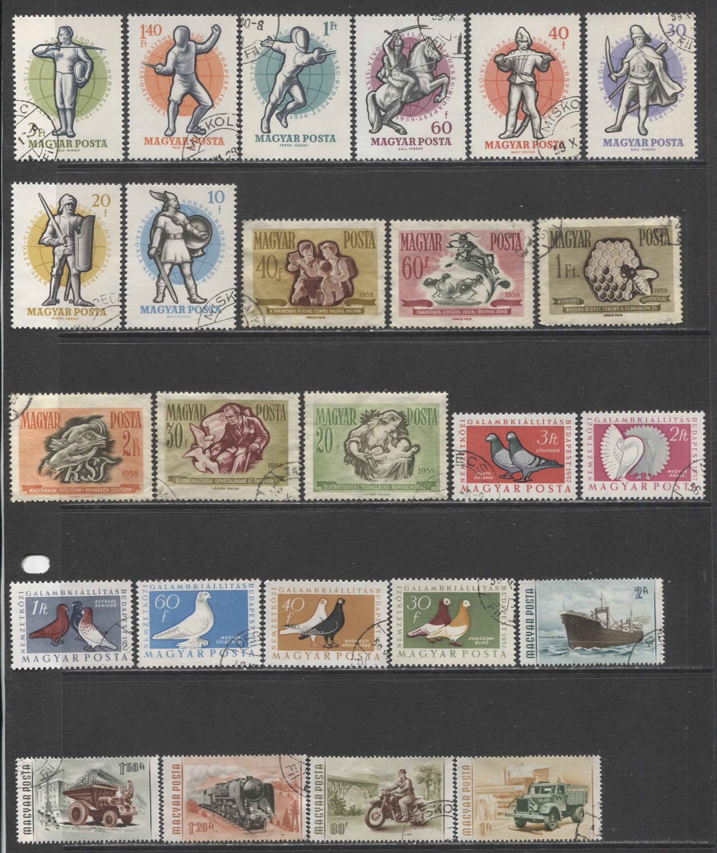 Lot 64 Hungary SC#1062/1281 1953-1959 Commemoratives & Definitives, A VF Used Range Of Singles, 2017 Scott Cat. $19.15 USD, Click on Listing to See ALL Pictures