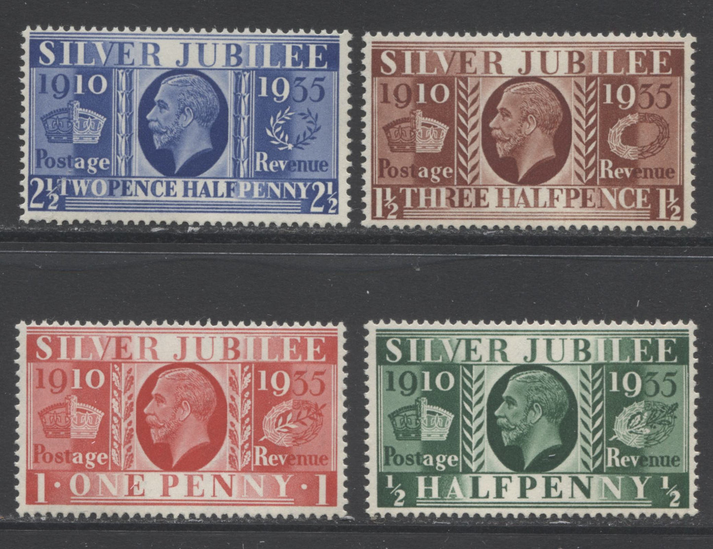 Lot 65 Great Britain SC#226/229 1935 Silver Jubilee, A F/VFNH Range Of Singles, 2017 Scott Cat. $9.5 USD, Click on Listing to See ALL Pictures