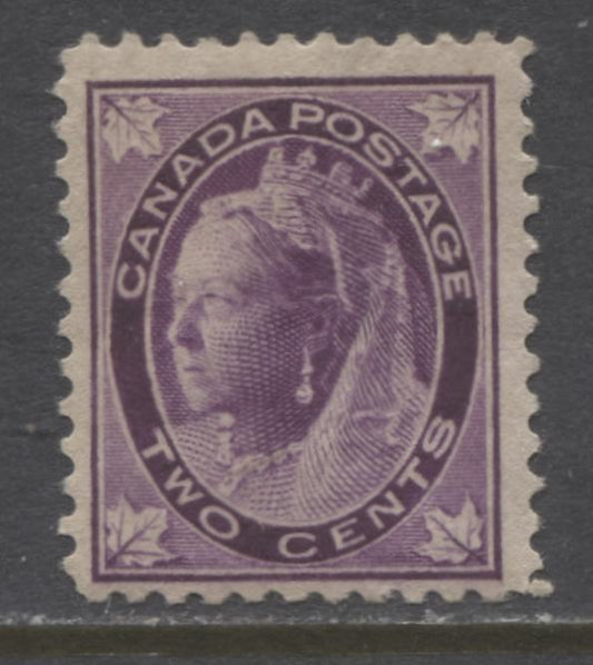 Lot 65 Canada #68 2c Purple  Queen Victoria, 1897-1898 Maple Leaf Issue, A Fine OG Single On Vertical Wove Paper